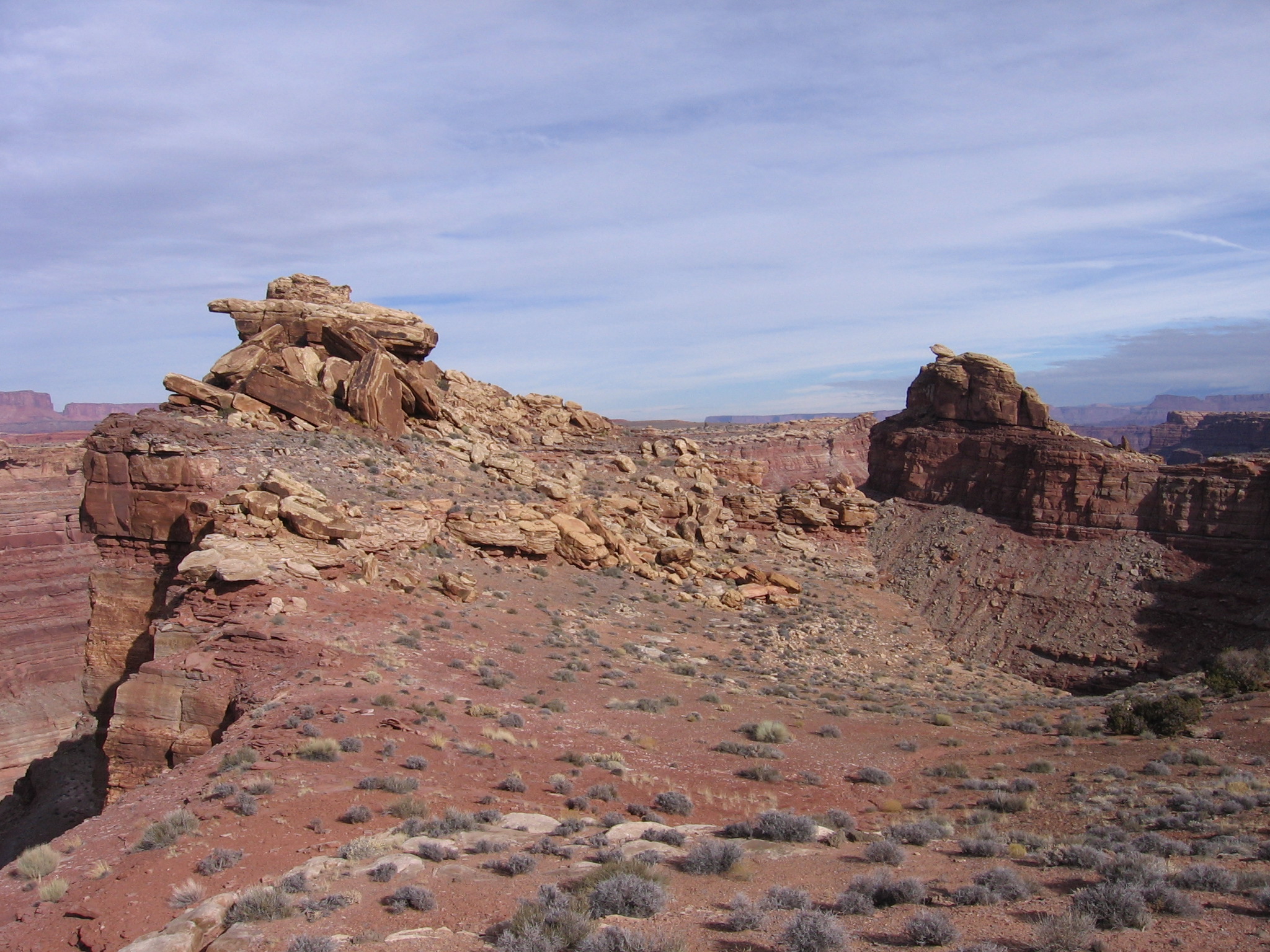 Rocks over the cliff edge